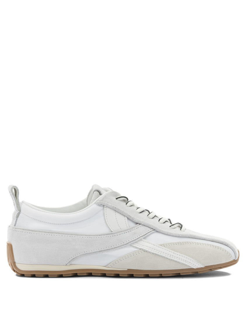 Alohas Multi-Layered White Sneakers With Rounded Toe