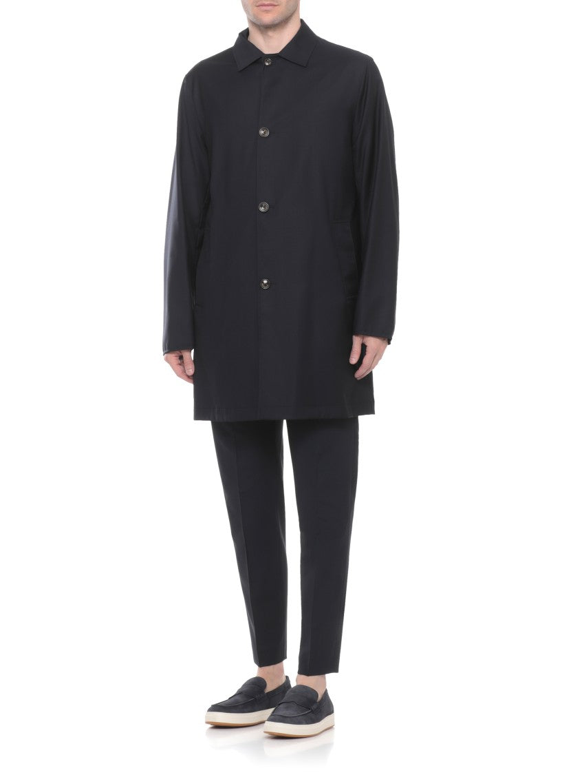 Montecore Dark Blue Wool Buttoned Jacket