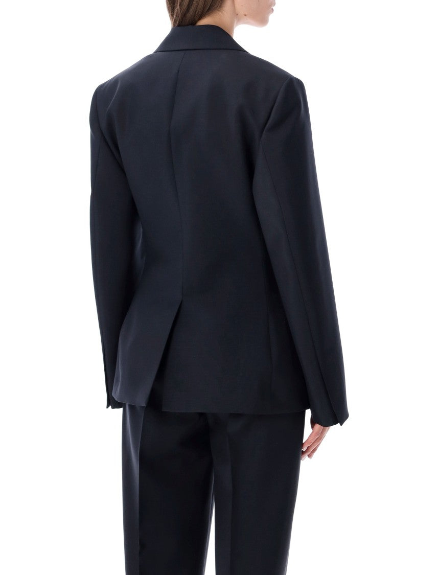 Róhe Hourglass Wool-Blend One Button Blazer