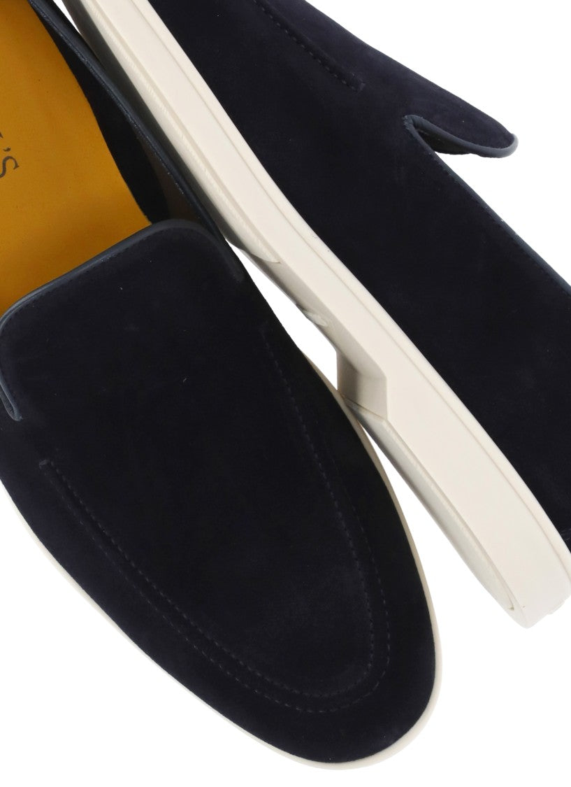 Doucal's Blue Suede Leather Loafers