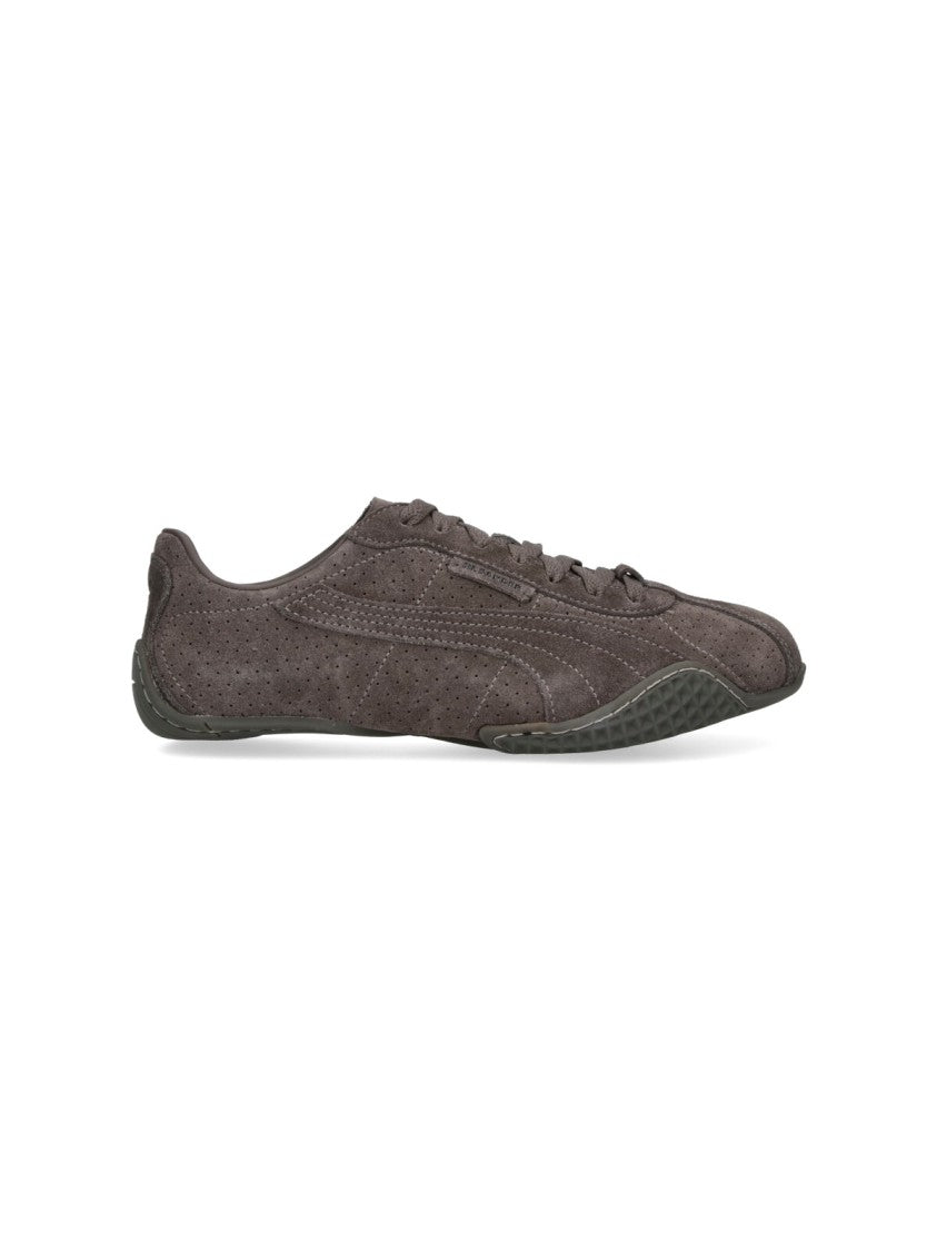Puma Brown Perforated Leather K-Street Sneakers