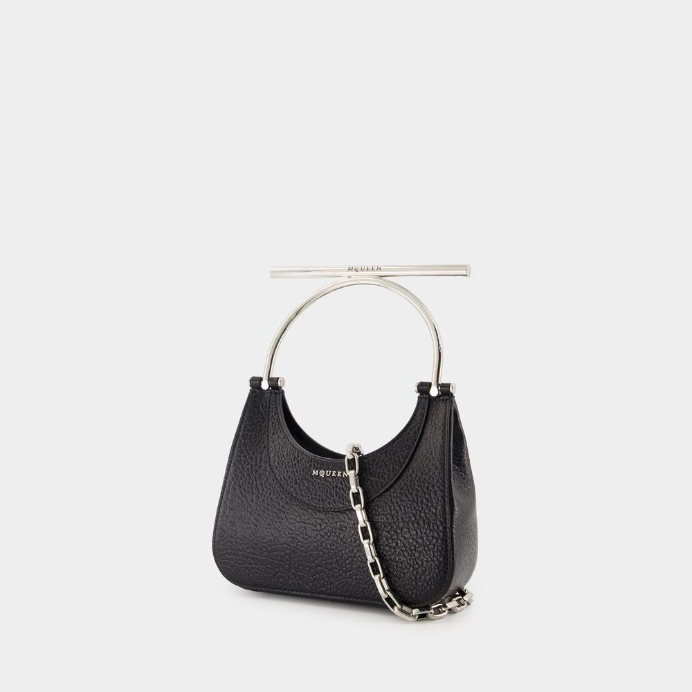 Alexander Mcqueen Mini Cross Bar Purse - Leather - Black