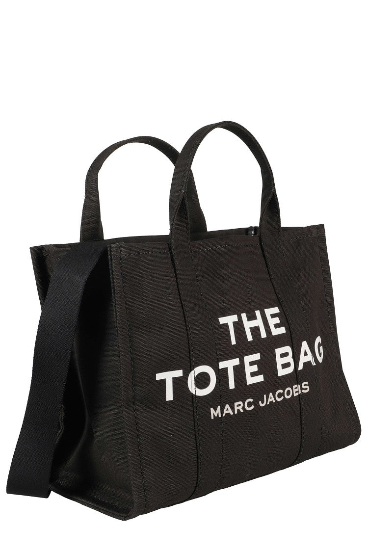 Marc Jacobs Black The Medium Tote Canvas Top-Zip Tote Bag