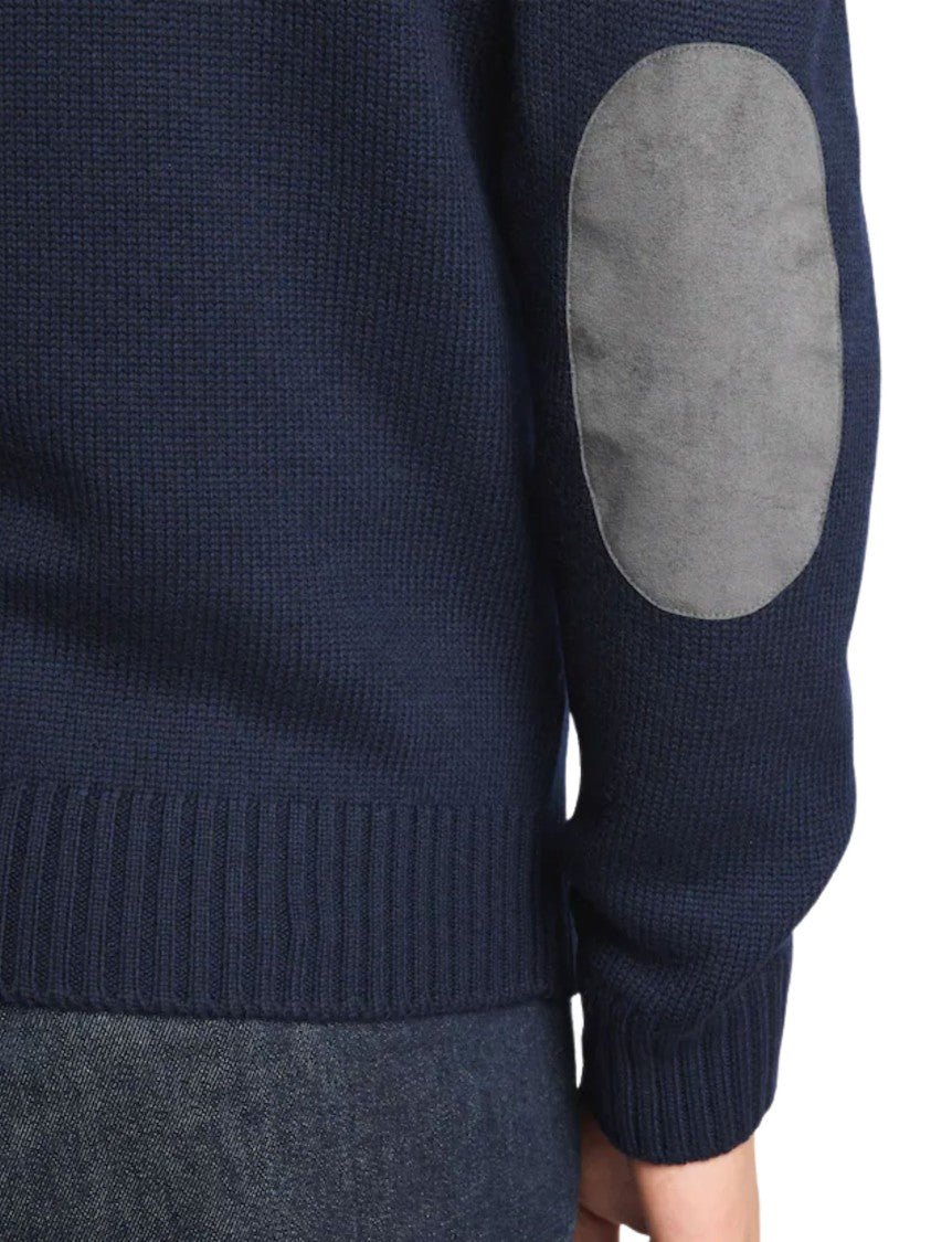 Fay Dark Blue Virgin Wool Turtleneck