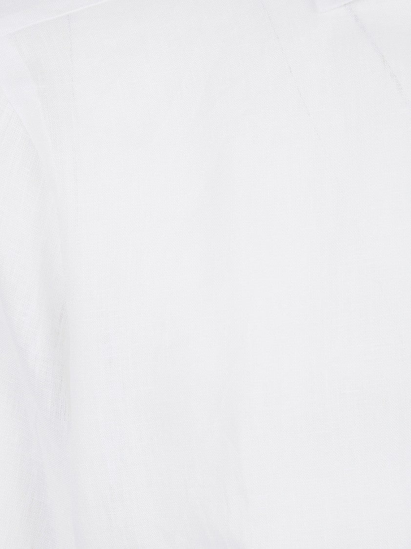 Barba Napoli Linen Shirt With Classic Collar And Button Closure