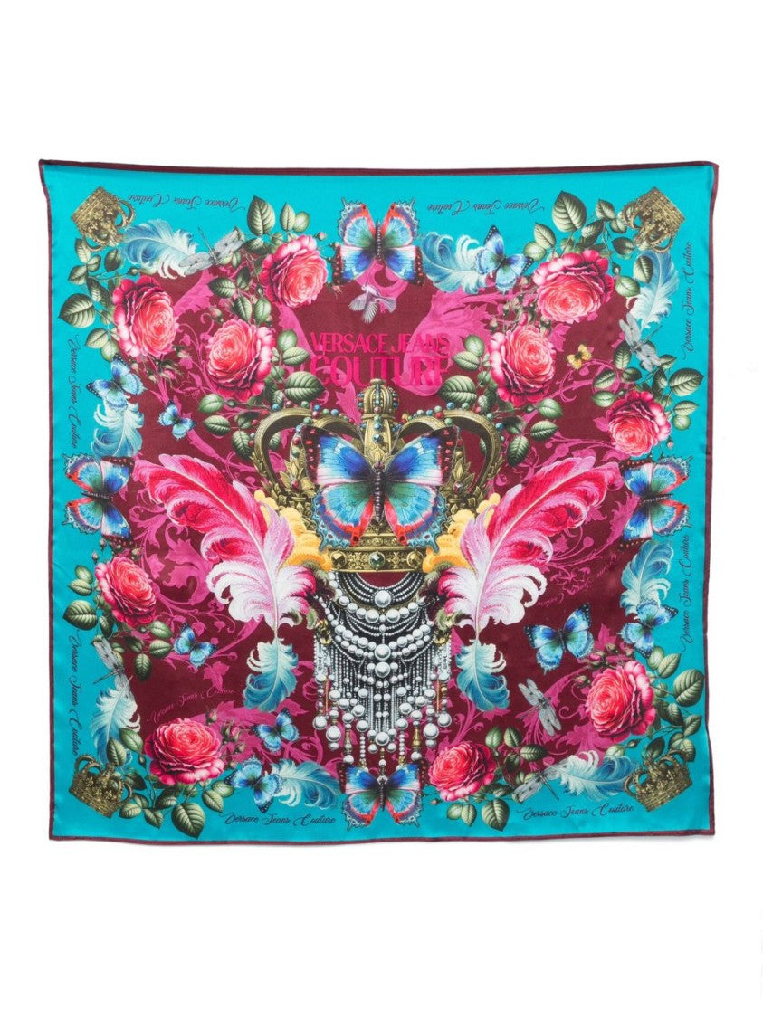 Versace Jeans Couture Ornate Silk Scarf With Design