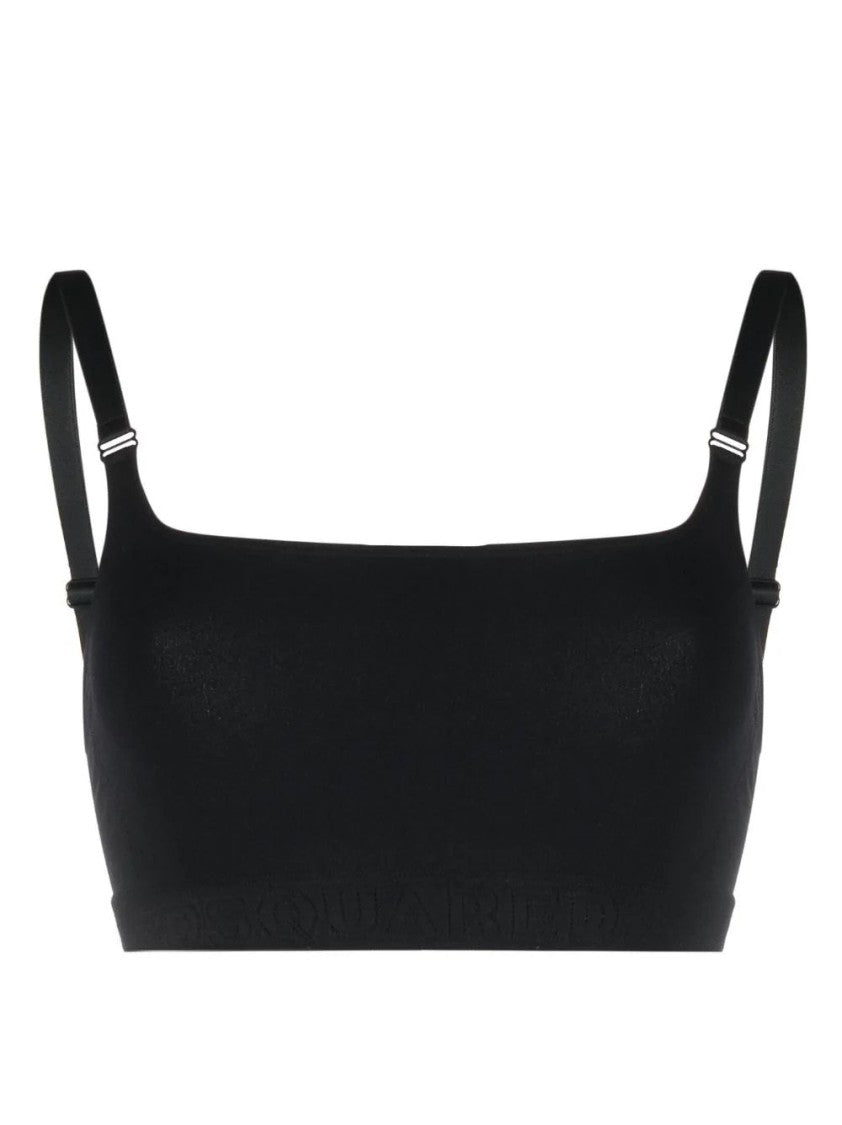 Dsquared2 Black Bikini Top With Adjustable Straps