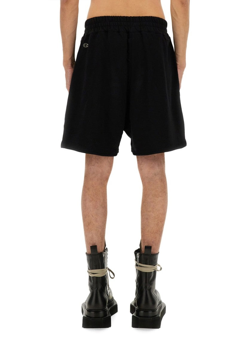 Champion X Rick Owens Relaxed-Fit Black Cotton Shorts