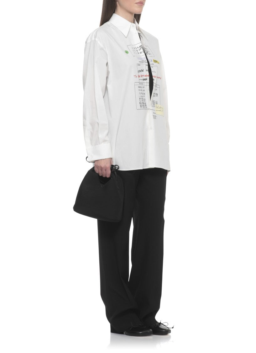 Mm6 By Maison Margiela White Printed Cotton Shirt