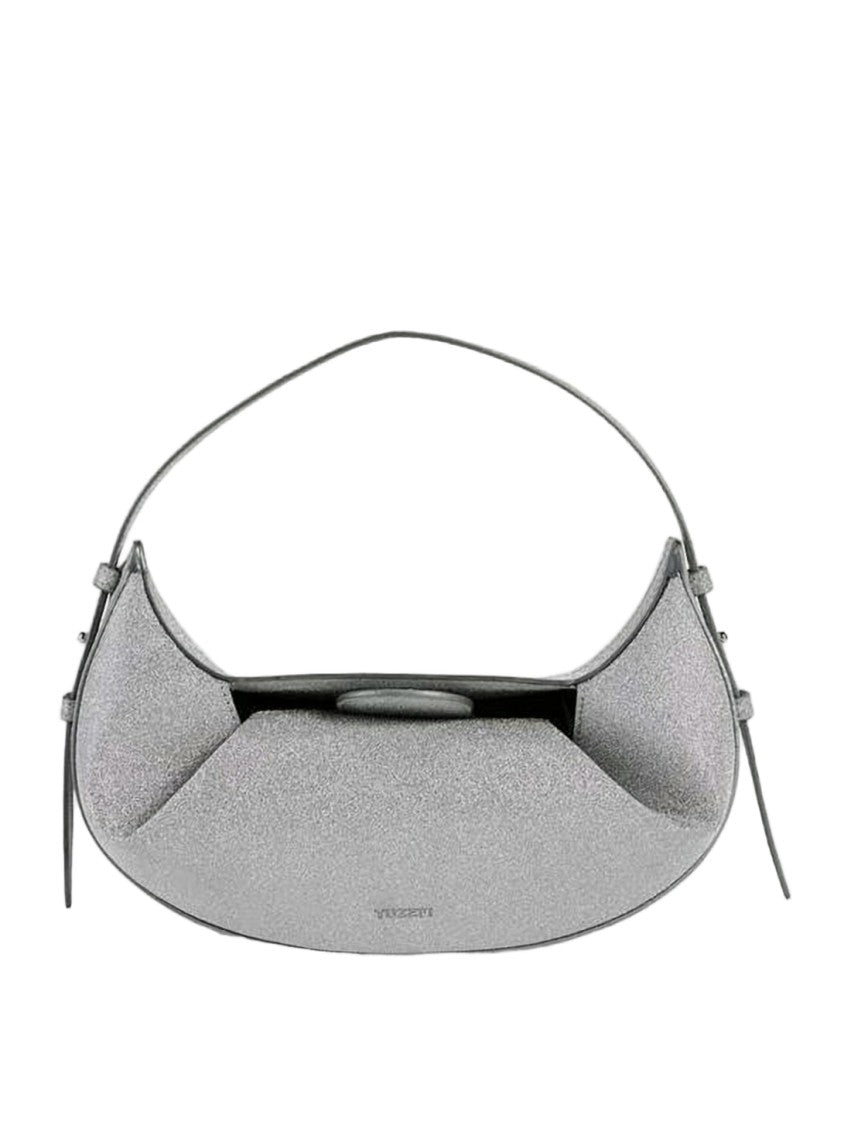 Yuzefi Crescent-Shaped Silver Shoulder Bag