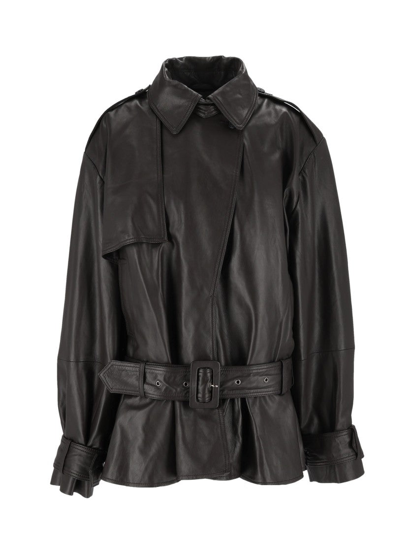 Rotate Black Oversized Suede Biker Jacket