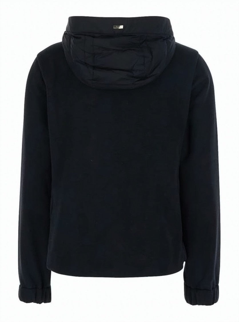 Herno Padded Short Coat With Horizontal Quilting And Hood