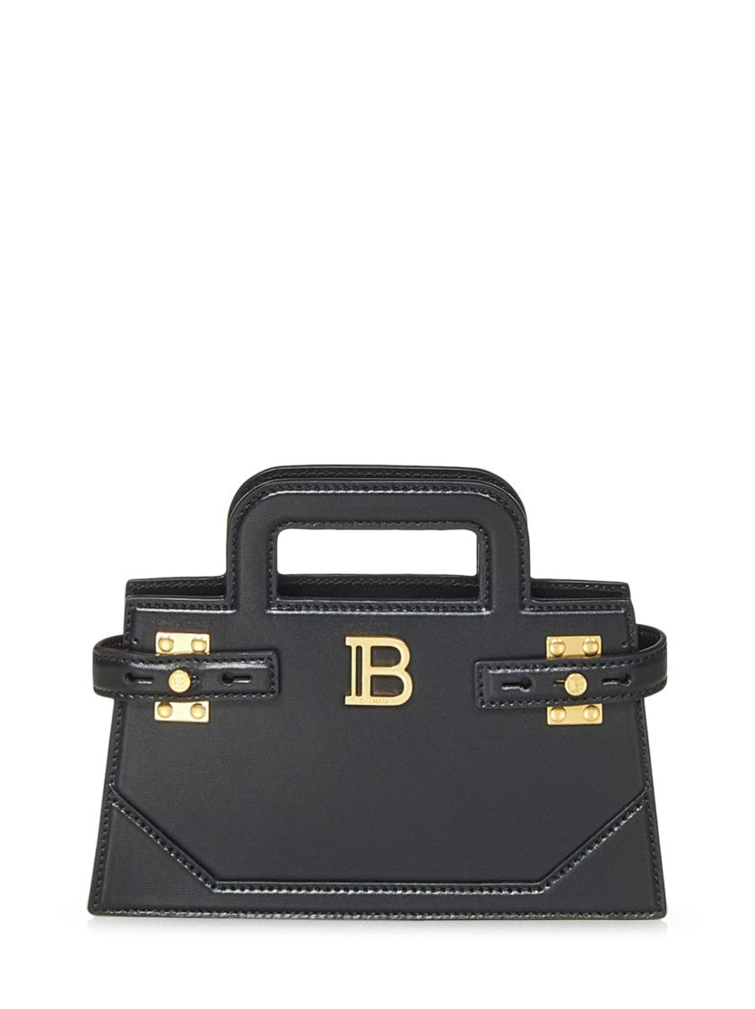 Balmain Structured Small B-Buzz Handbag In Calf Leather