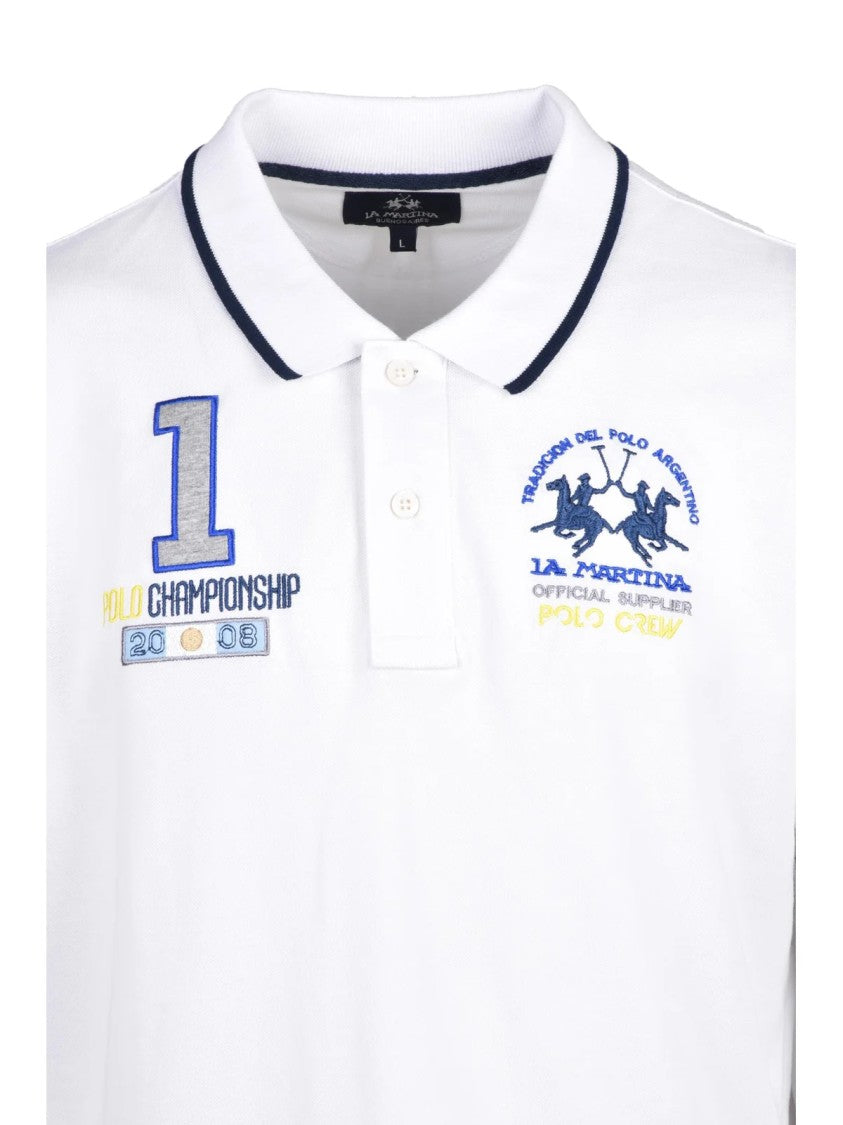 La Martina White Cotton Polo