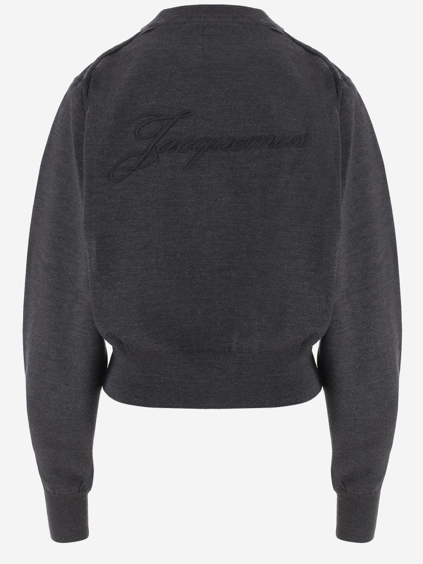 Jacquemus Merino Wool Sweater With Logo Embroidery