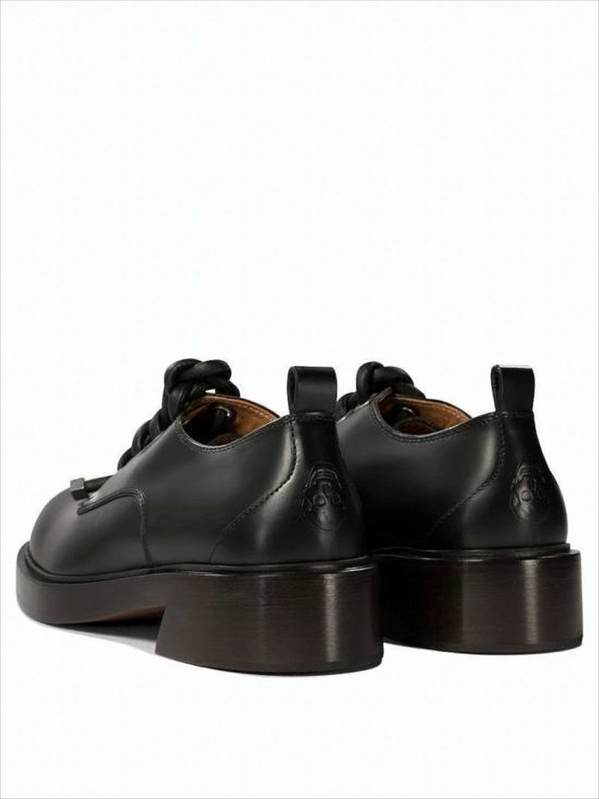 Alexander Mcqueen Polished Leather Lace-Up Dress Shoes With Rounded Toe