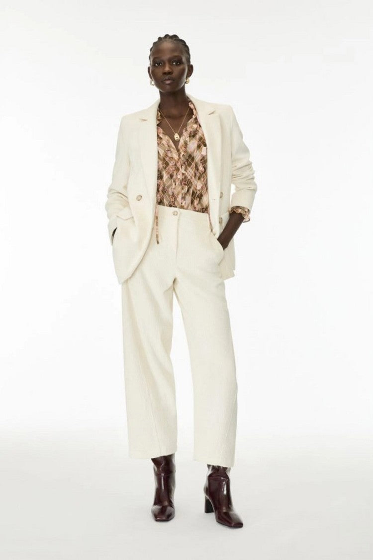 I Blues Ivory Double-Breasted Coat