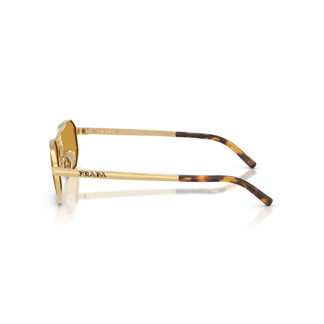 Prada Rectangular Gold Metal Sunglasses