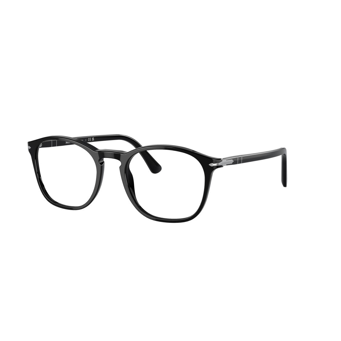 Persol 0Po3007vm Classic Round Frame Acetate Sunglasses With Silver Accents