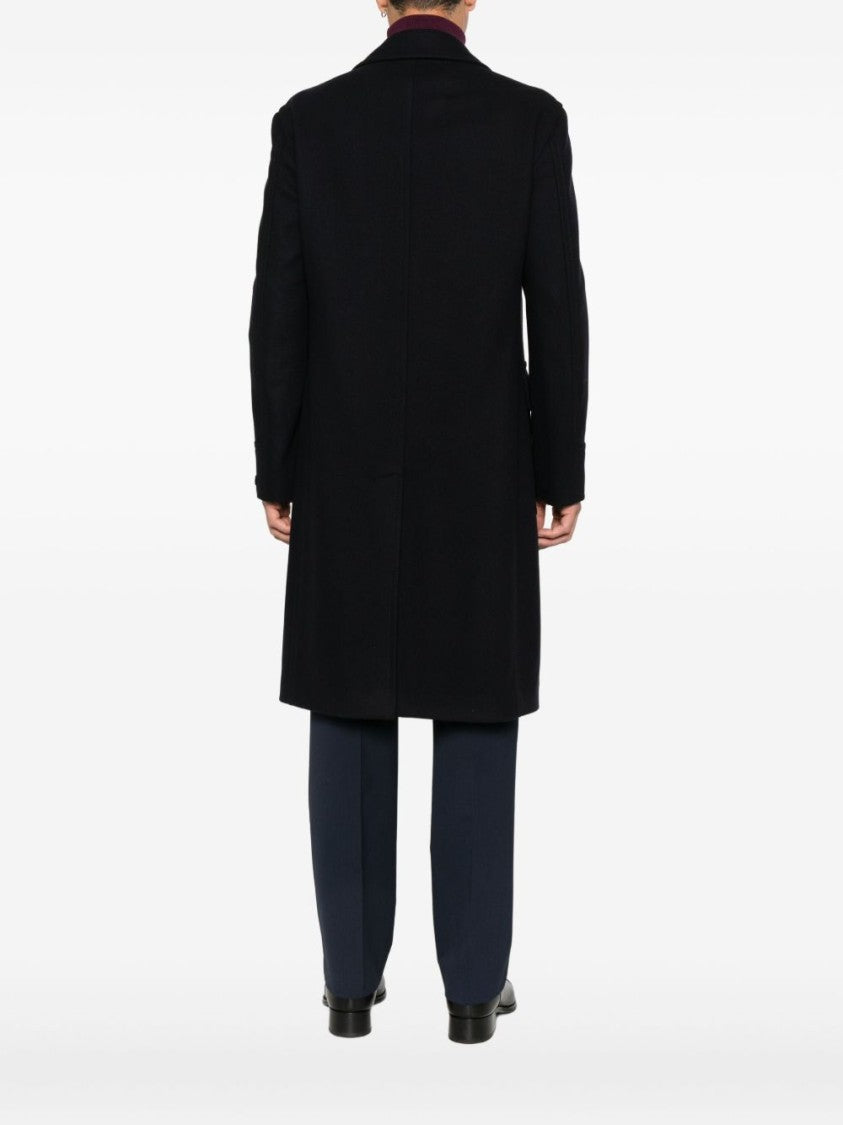 Tagliatore Tailored Blue Coat In Wool-Cashmere Blend