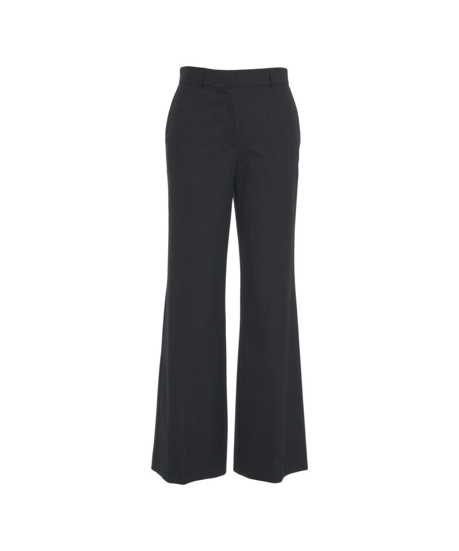 Ottod'ame Pinstriped Wide-Leg Palazzo Trousers With High Waist And Tailored Silhouette