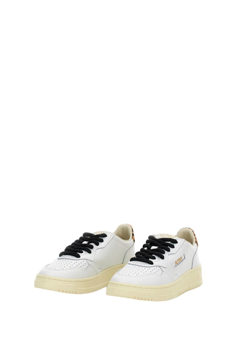 Autry Optical White Medalist Low Leather Calf Hair Sneakers