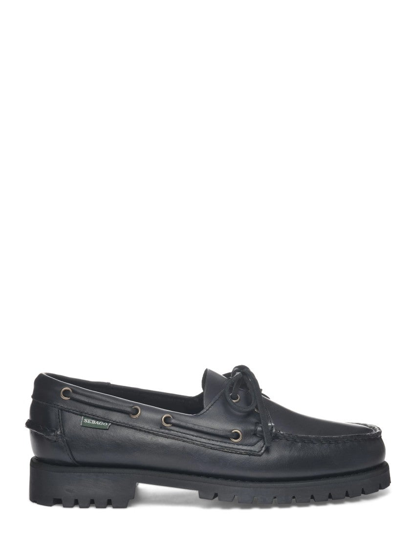 Sebago Moccasin-Style Leather Flat Shoes With Rugged Sole