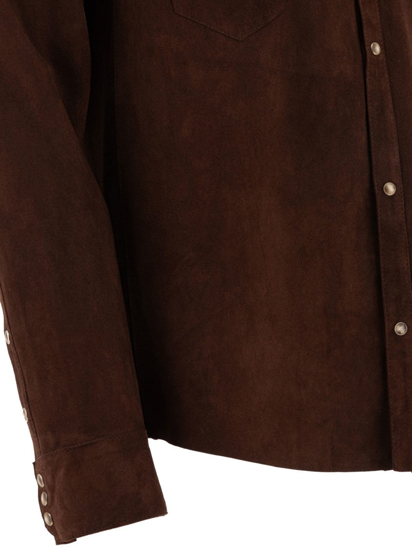 Tagliatore Brown Lamb Leather Jacket