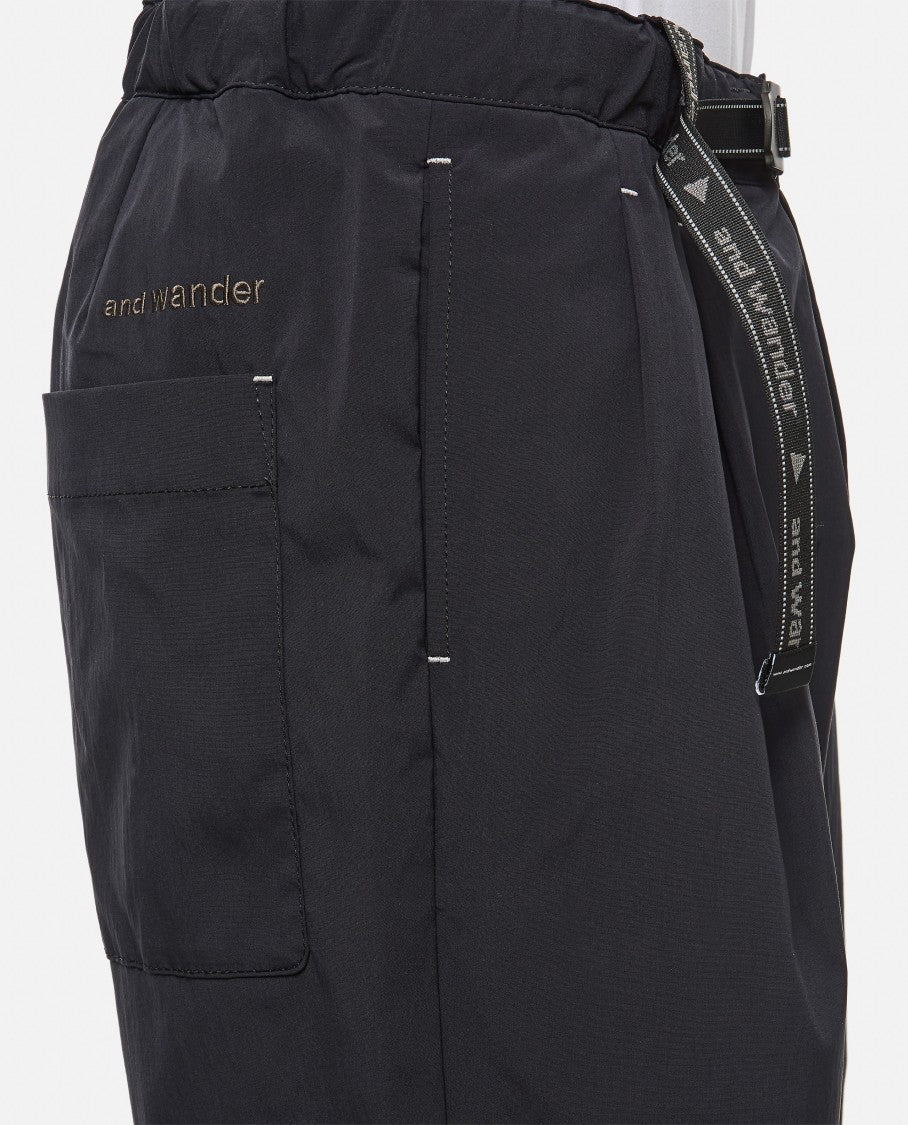 And Wander Tapered Black Trousers With Integrated Adjustable Belt