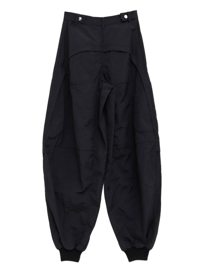 Jacquemus Voluminous Black Oval Trousers With Elasticated Cuffs