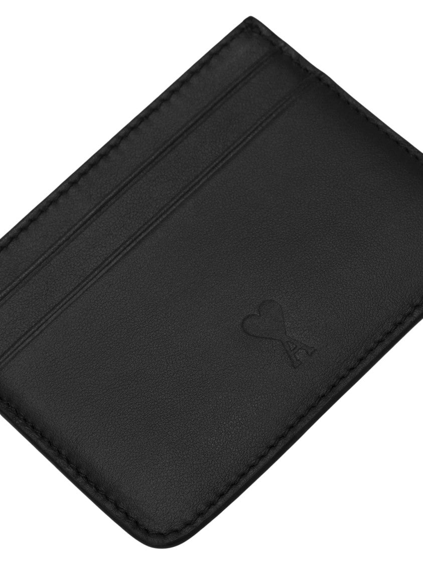 Ami Paris Card Holder Ami De Coeur Leather Wallet