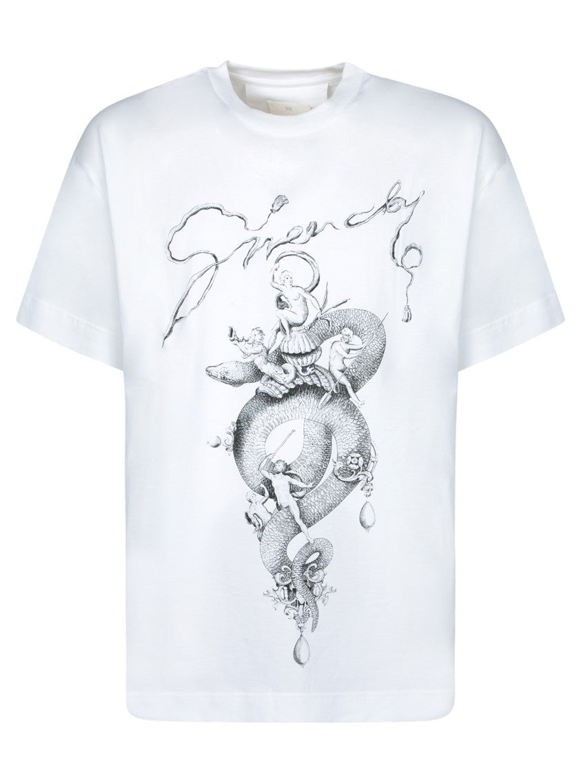 Givenchy White T-Shirt With Snake Print Design