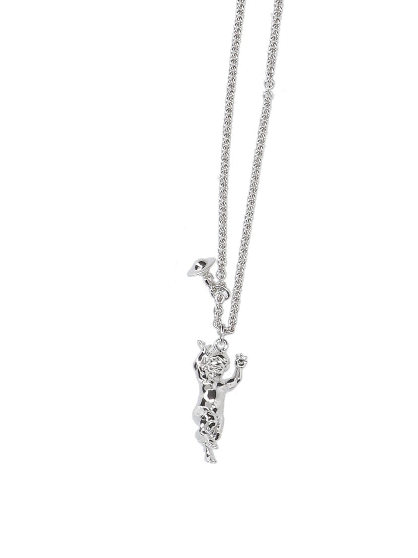 Vivienne Westwood Silver Cherub Pendant Fine Chain Necklace
