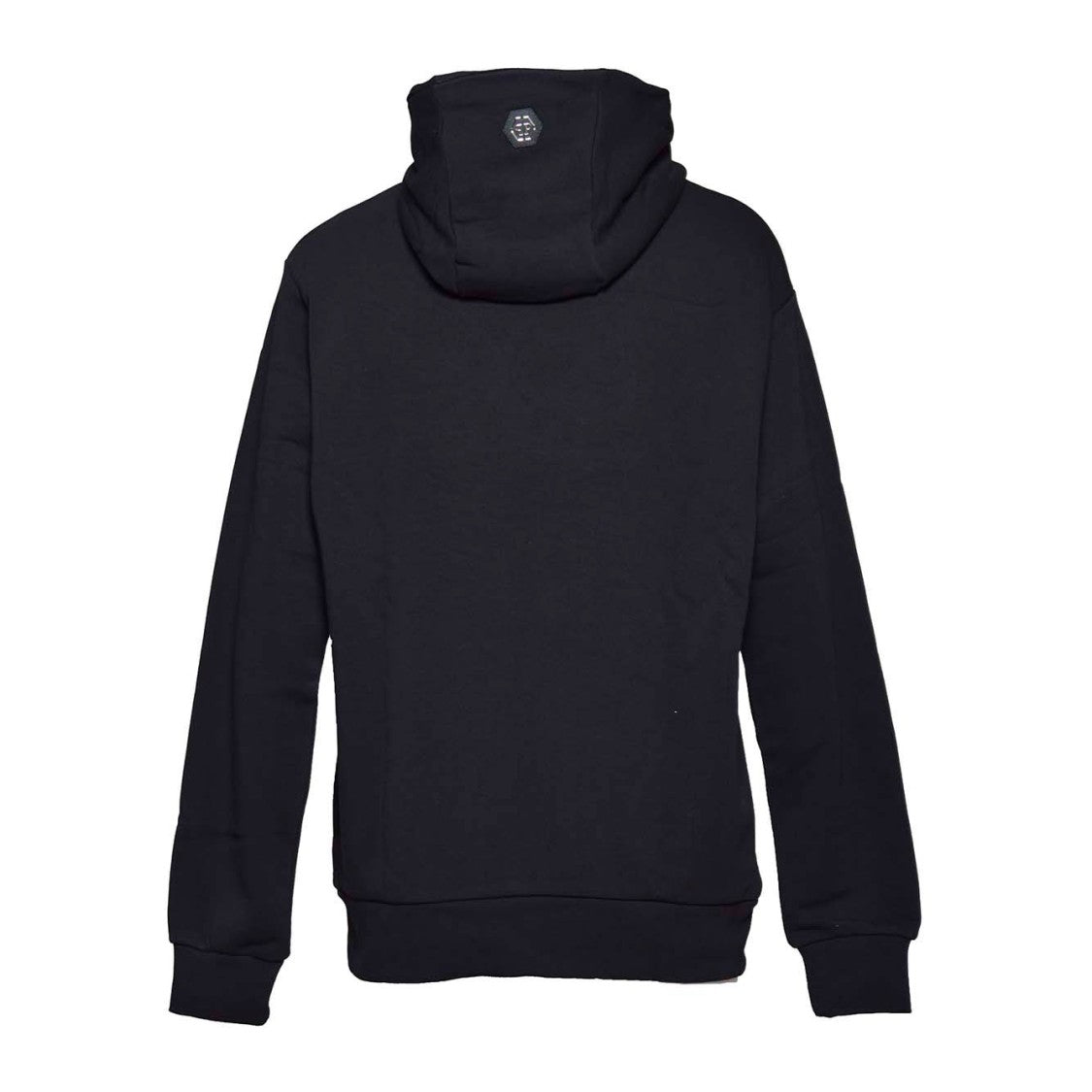 Philipp Plein Black Cotton Hexagon Hoodie With Crystal Logo