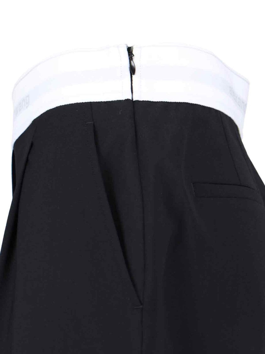Alexander Wang High-Waisted Black Trousers With Contrast Elastic Waistband