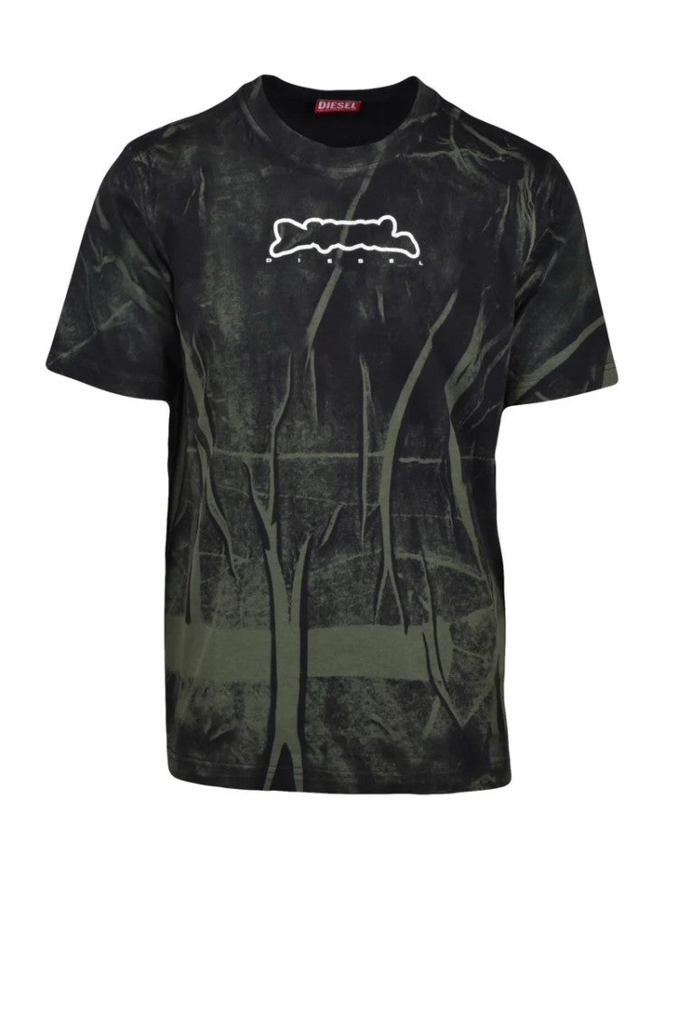 Diesel Green Black Graphic T-Shirt
