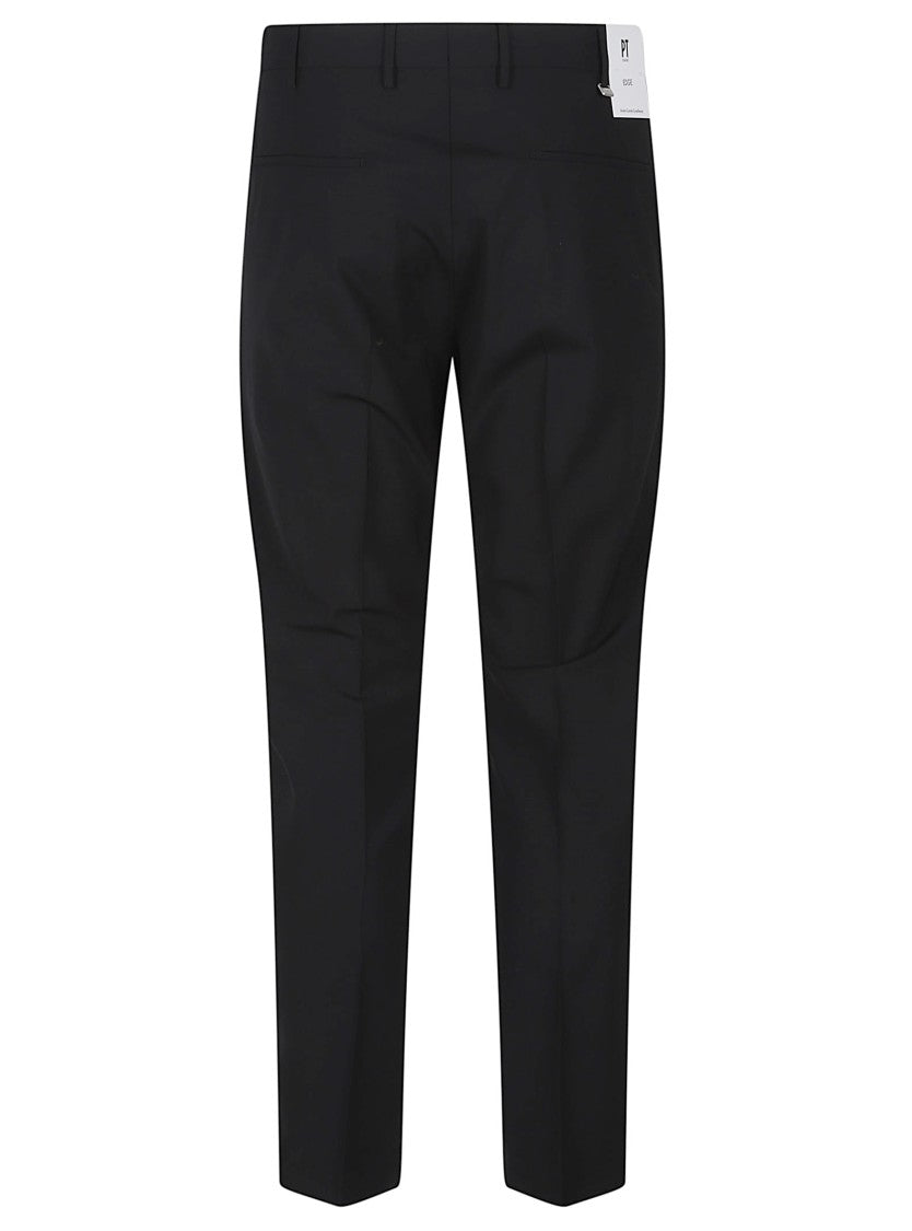 Pt Torino Dieci Slim Fit Black Wool Pants