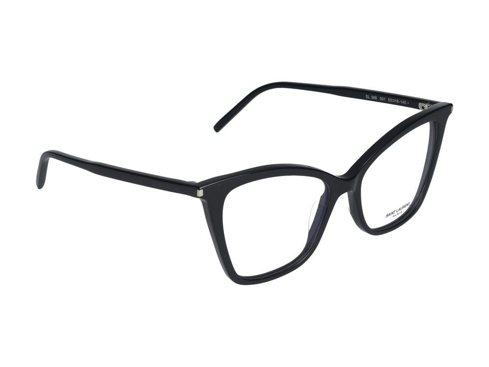 Saint Laurent Black Glossy Acetate Oversized Cat-Eye Eyeglasses