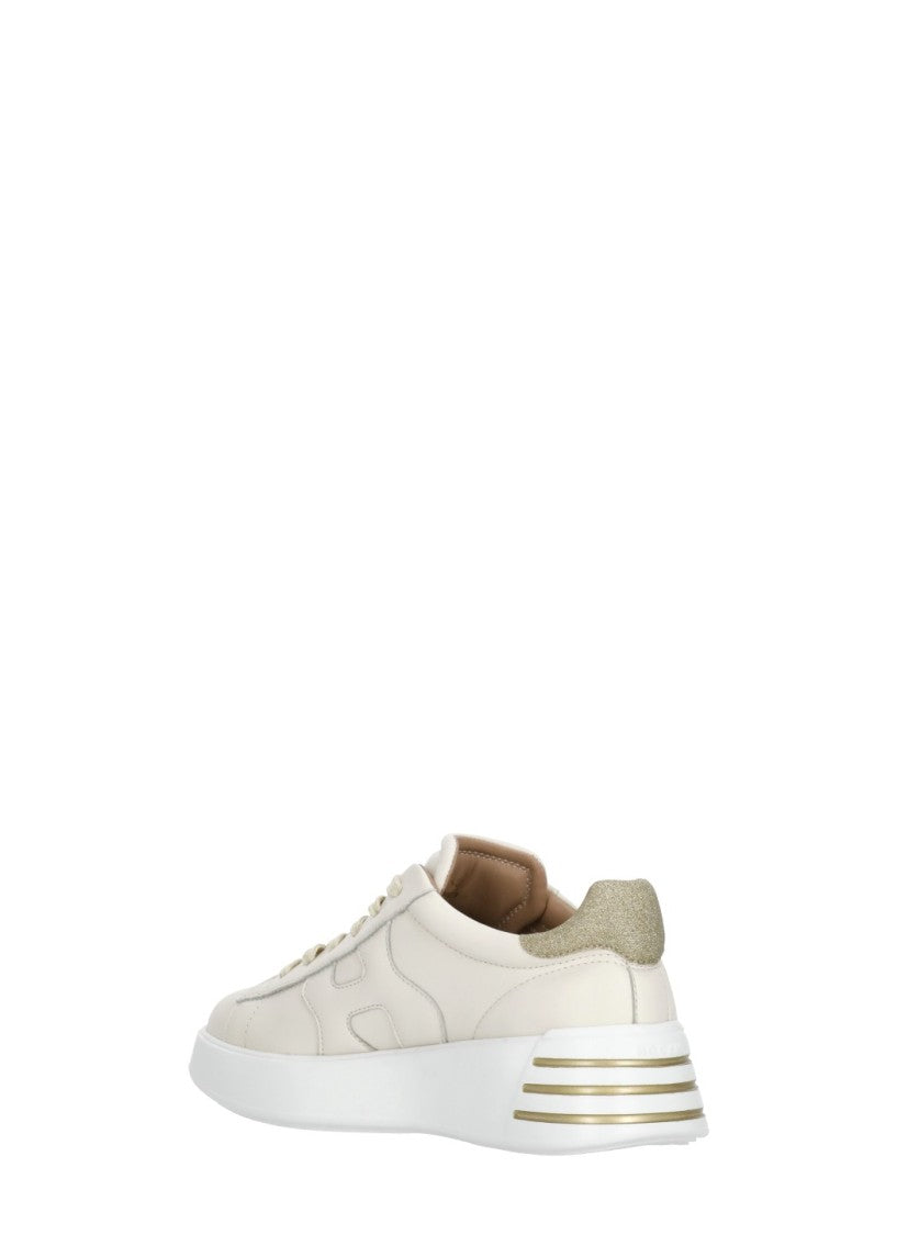 Hogan Ivory Rebel Lurex Laces Sneakers