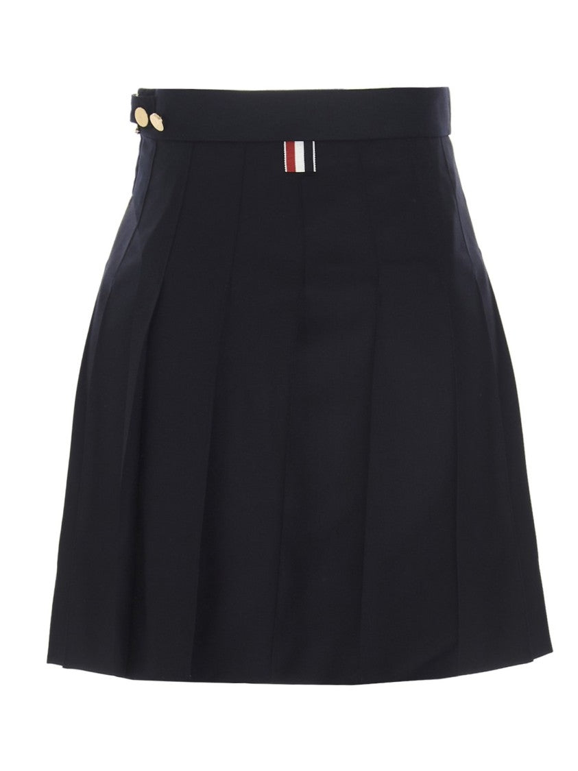 Thom Browne Short Pleated Skirt With Structured Waistband
