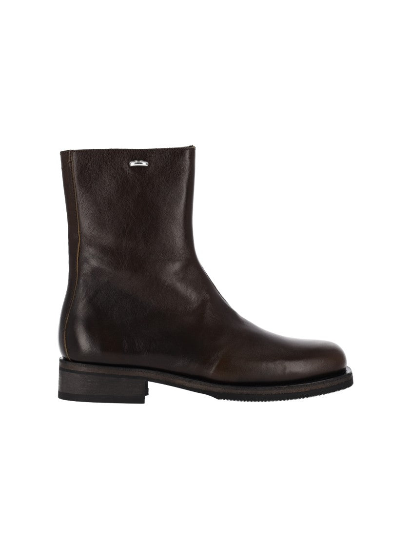 Our Legacy Brown Leather Camion Ankle Boots