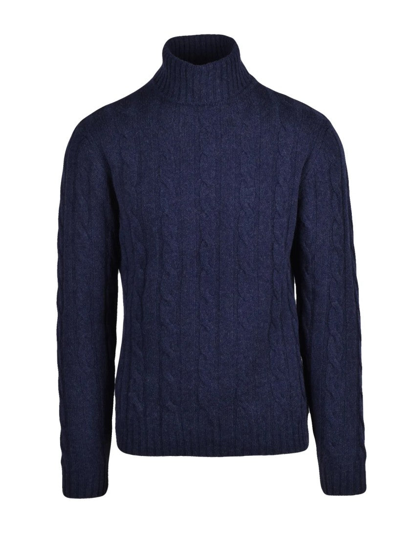 Daniele Fiesoli Crewneck Cable Knit Sweater In Extrafine Merino Wool