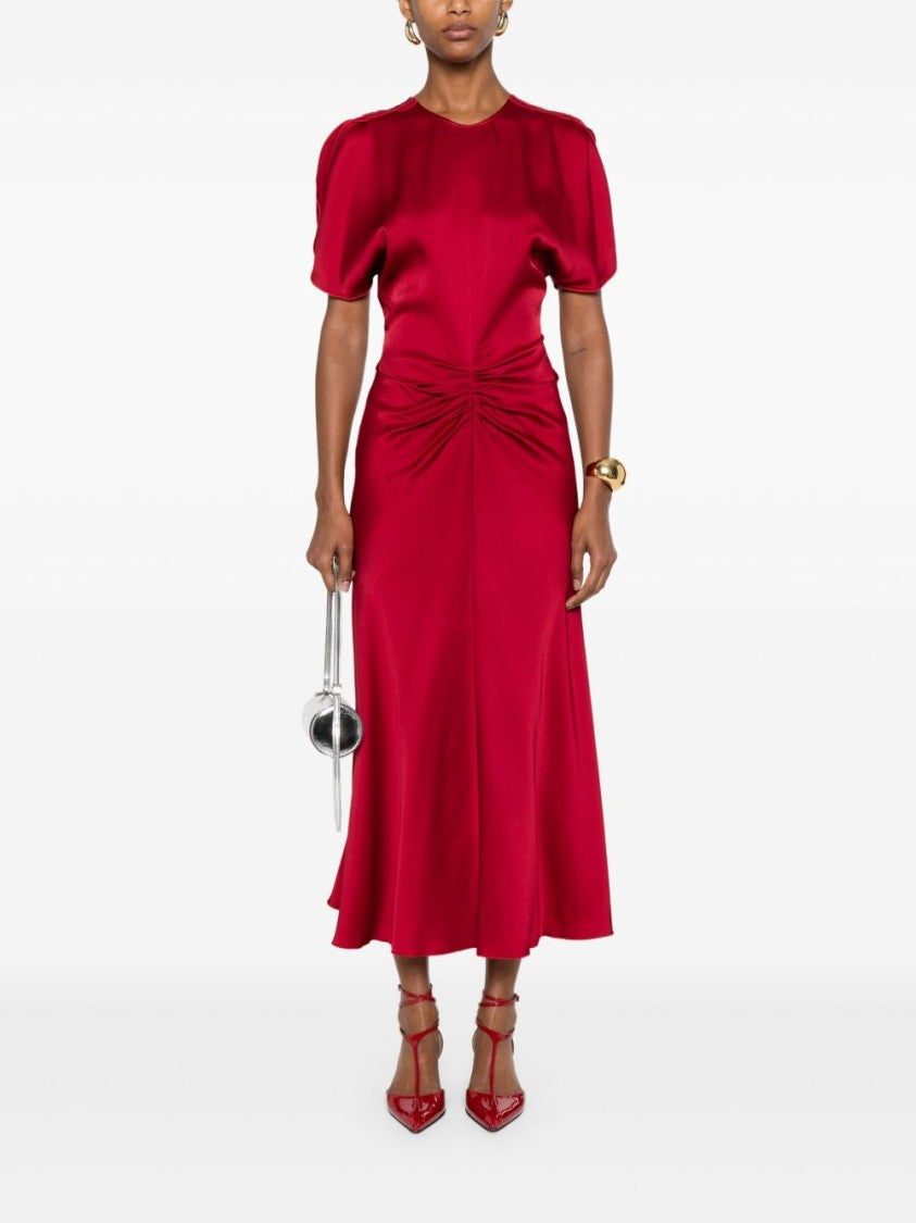 Victoria Beckham Midi Dress With Flutter Sleeves