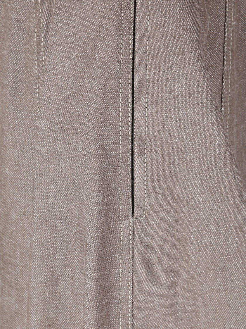 Jejia Structured Half-Circle Midi Skirt With Front Zip Closure