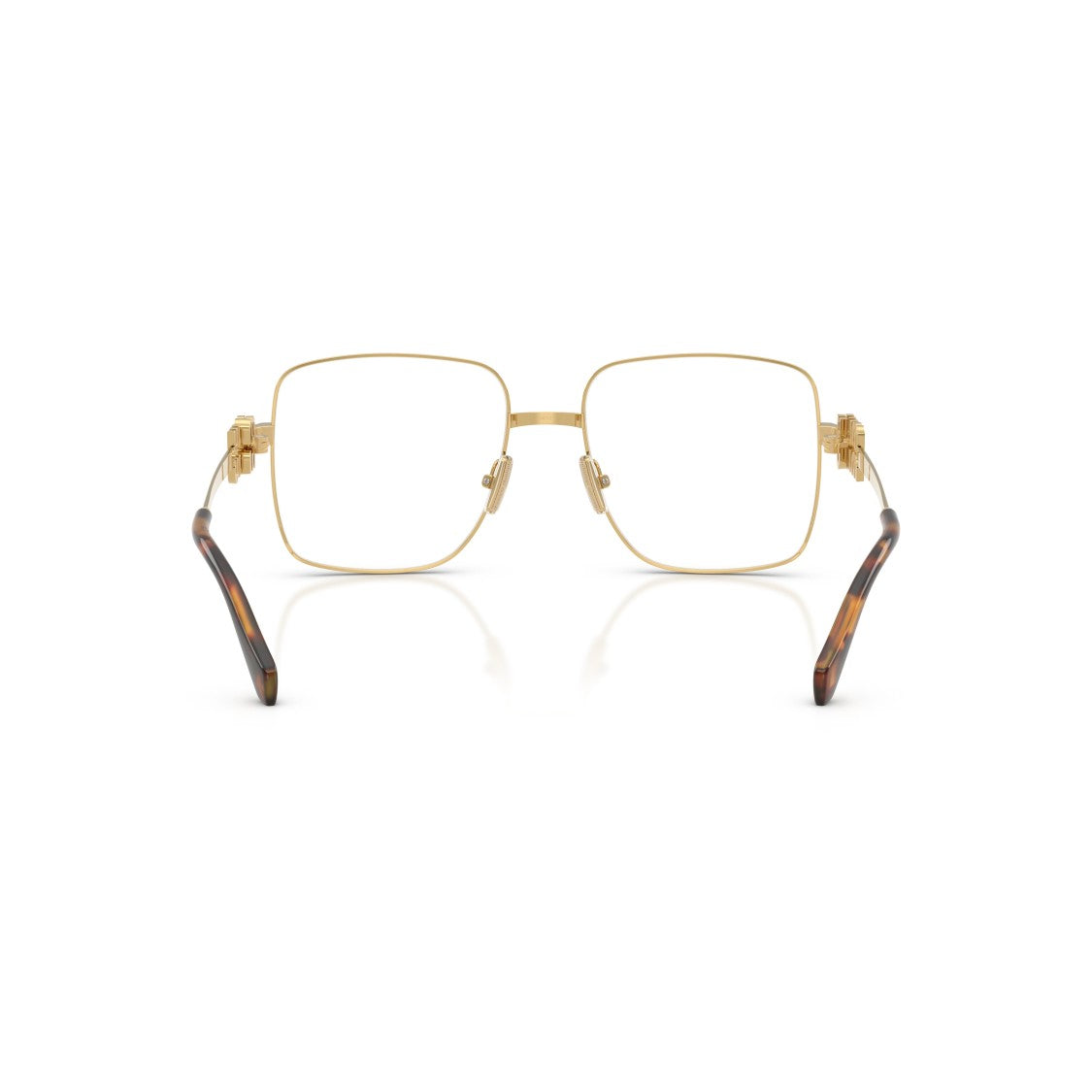 Miu Miu 0Mu 51Xv Polished Gold-Tone Square Metal Eyeglasses