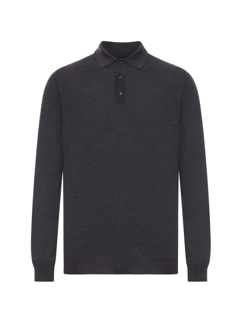 Zanone Long-Sleeve Minimalist Polo Shirt With Classic Collar