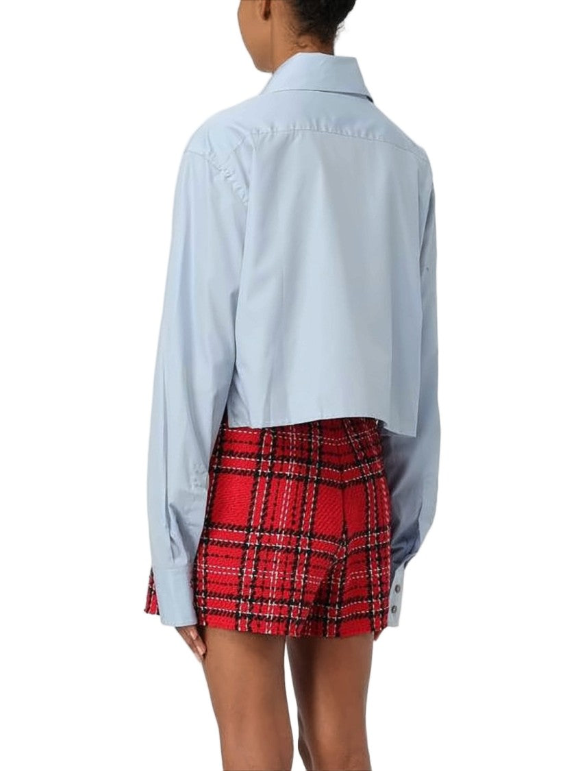 Vivienne Westwood Layered Blue Blouse With Buttoned Inner Layer