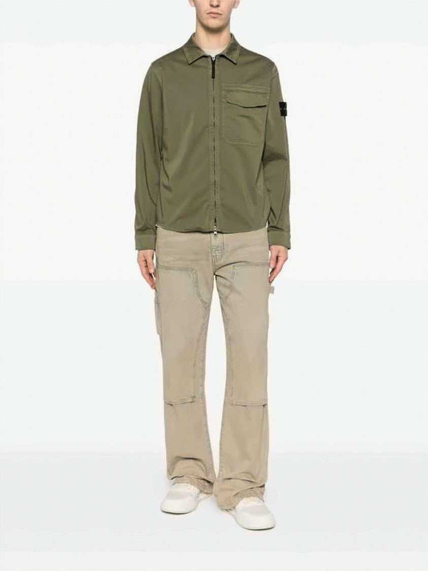 Stone Island Minimalist Front-Zip Jacket With Branded Patch Detail