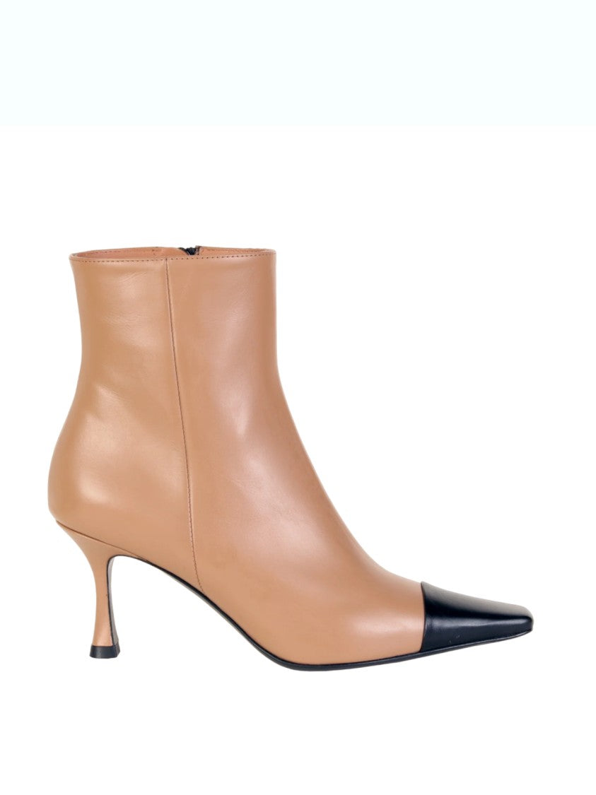 Roberto Festa Beige Calf Leather Fanny Ankle Boots