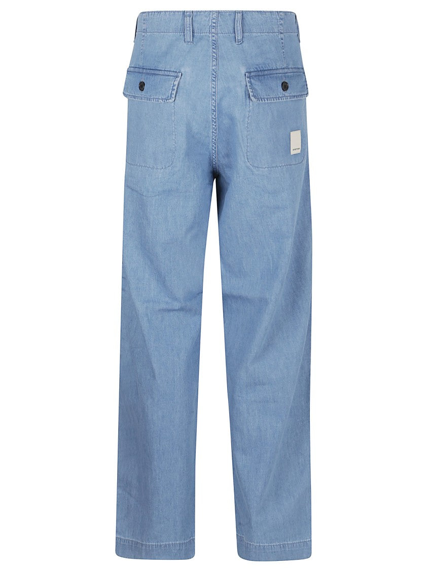 Emporio Armani Relaxed Fit Light Blue Trousers
